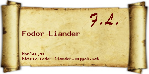 Fodor Liander névjegykártya